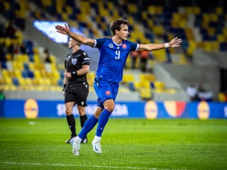 Roman Čerepkai po strelení gólu na 2:1 v prípravnom zápase Slovensko 21 – Wales 21 v Dunajskej Strede (15.10.2024)