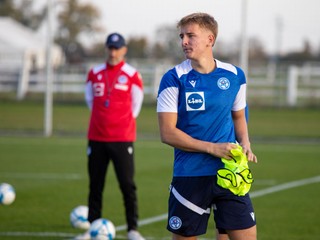 Adam Rajnoha na tréningu reprezentácie do 17 rokov v Šamoríne pred 1. fázou kvalifikácie ME 2025 (24.10.2024)