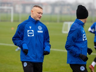 Nino Marcelli na tréningu reprezentácie do 21 rokov v Šamoríne pred dvojzápasom s Holandskom a Portugalskom (11.11.2024)