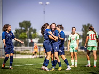 Ilustračná snímka zo zápasu Slovensko WU17 - Maďarsko WU17 1:0 (28.08.2024, Dunajská Streda).