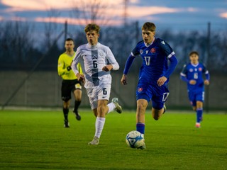 Žan Šešerko, Christián Hamšík v prípravnom zápase Slovensko U15 – Slovinsko U15 v Dunajskej Strede (26.10.2024)