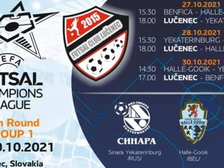 LIGA MAJSTROV: V Lučenci futsalový sviatok za účasti Benficy, Jekaterinburgu a Halle-Gooik