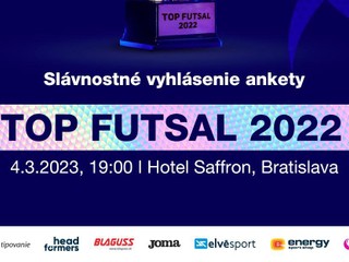 TOP FUTSAL 2022 sa uskutoční 4.marca v Bratislave, vyhlásenie môžeš sledovať LIVE