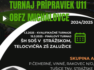 2. ročník „Turnaja ObFZ Michalovce družstiev prípraviek U11 FO a FK v halovom futbale“ pre sezónu 2024/2025 - materiály