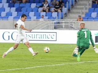 Dávid Strelec v zápase Slovan Bratislava - Zlaté Moravce.