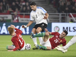 Momentka zo zápasu Maďarsko - Uruguaj.
