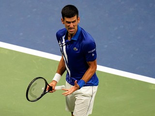 Novak Djokovič v 1. kole US Open 2020.