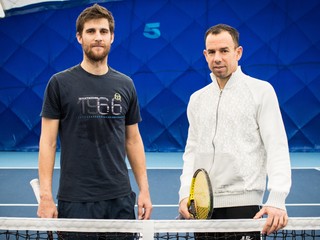 Martin Kližan a jeho tréner Dominik Hrbatý. 