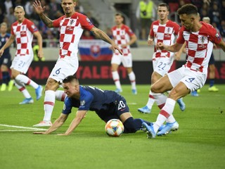 Róbert Mak v zápase Slovensko - Chorvátsko v kvalifikácii na EURO 2020.
