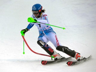 Petra Vlhová počas slalomu Svetového pohára 2019/2020 v Levi.