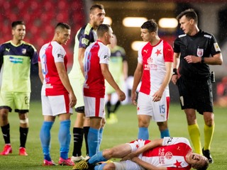 Momentka zo zápasu Slavia Praha - Viktoria Plzeň.