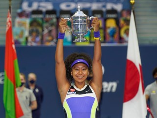 Naomi Osaková po triumfe na US Open 2020.