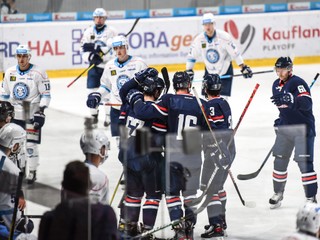 Hokejisti HC Slovan Bratislava na ilustračnej fotografii.