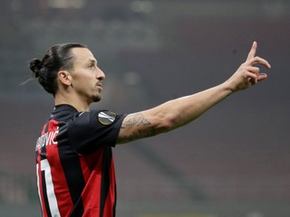 Švédsky útočník v službách AC Miláno Zlatan Ibrahimovič.