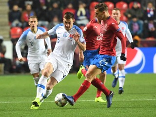 David Pavelka (vpravo) a Matúš Bero v zápase Česko - Slovensko.