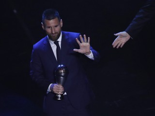 Lionel Messi počas vyhlasovania víťazov ankety Best FIFA Football Awards 2019.
