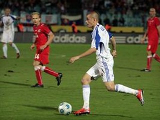Vladimír Weiss mladší v kvalifikačnom zápase proti Česku.