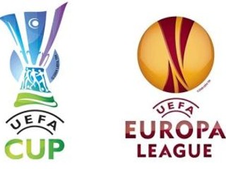 Logo Pohára UEFA (vľavo) a Európskej ligy.