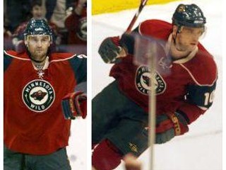 Pavol Demitra (vľavo) je opäť na ľadovej ploche. V zápase so St. Louis si pripísal na konto asistenciu, jeho slovenský kolega Marián Gáborík sa stal hrdinom stretnutia, ktoré v predĺžení rozhodol.