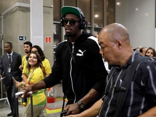 Usain Bolt je tiež už v Riu de Janeiro.