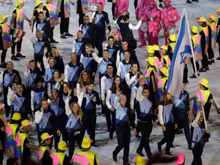 Izraelská výprava počas otváracieho ceremoniálu OH v Riu.