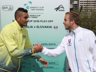 Andrej Martin a Nick Kyrgios otvoria Davis Cupový súboj Austrálie so Slovenskom. 