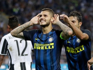 Mauro Icardi sa teší z gólu proti Juventusu.