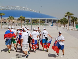 Slovenskí fanúšikovia v Dauhe.