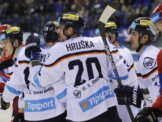 Radim Hruška sa raduje zo svojho gólu.