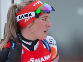 Paulína Fialková počas pretekov IBU Cupu v Osrblí.