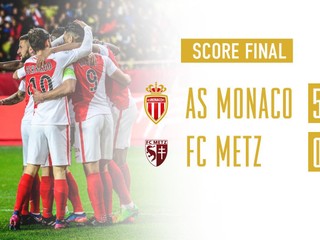 Monako rozdrvilo Metz a má trojbodový náskok pred obhajcom