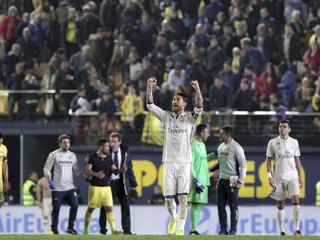 Kapitán Realu Madrid Sergio Ramos sa teší po víťazstve nad Villarrealom.