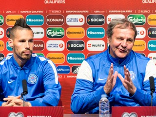 Tréner Ján Kozák (vpravo) spolu s Marekom Hamšíkom.