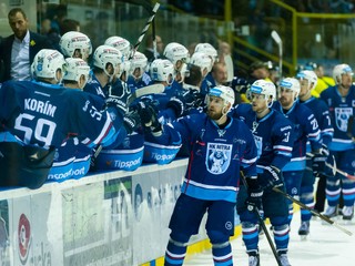 Hráči Nitry sa radujú po jednom zo štyroch gólov.