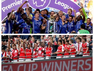 V Community Shield sa stretnú majster Premier League Chelsea (hore) a víťaz FA Cupu Arsenal.