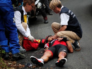 Richie Porte mal v deviatej etape vážnu nehodu.
