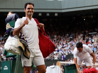 Radosť Rogera Federera po postupe do semifinále.