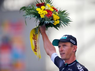 Maciej Bodnar sa teší z etapového víťazstva.