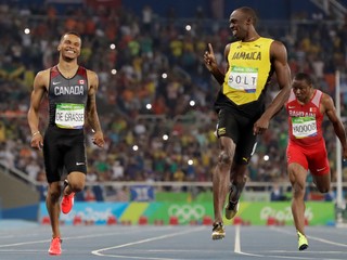 Andre De Grasse (vľavo) si zmeral sily s Usainom Boltom aj vlani na olympijských hrách v Riu de Janeiro.