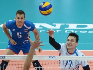 Slovenský reprezentant František Ogurčák (vpravo).