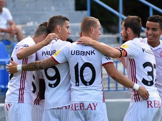 Futbalisti AS Trenčín sa tešili z hladkého víťazstva. Ilustračná fotografia.