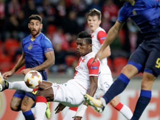 Český majster Slavia Praha nastúpi v súboji A-skupiny na pôde FK Astana, ilustračná snímka.