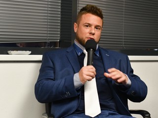 Marcel Lomnický počas tlačovej besedy s laureátmi ankety Atlét roka 2017 pred jej slávnostným vyhodnotením.