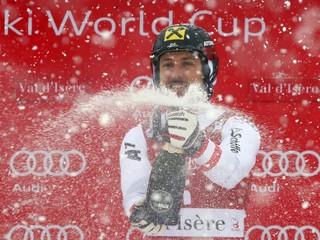 Marcel Hirscher sa raduje z víťazstva.