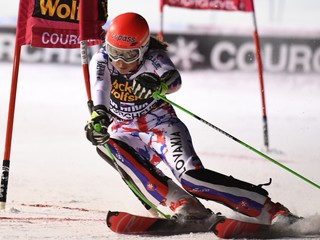 Petra Vlhová počas svojej jazdy.