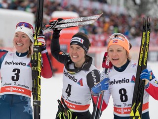 Prekvapivá víťazka Laurien van der Graaffová zo Švajčiarska (uprostred).