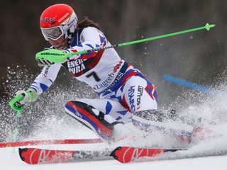 Petra Vlhová v 1. kole slalomu v Záhrebe.