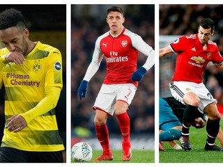 Aubameyang (vľavo), Alexis Sanchez (uprostred) a Mchitarjan - ostanú vo svojich kluboch aj po januárovom prestupovom období?