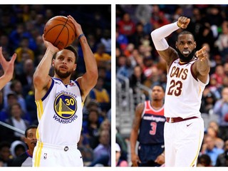 Kapitáni All Star tímov - Stephen Curry (vľavo) a LeBron James.