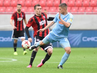 Lukáš Greššák v zápase Fortuna ligy proti Slovanu Bratislava. 